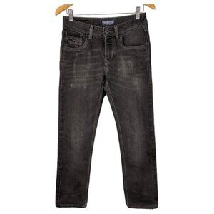 Flying Machine Skinny Jackson Jeans Black Faded Distressed Size 30